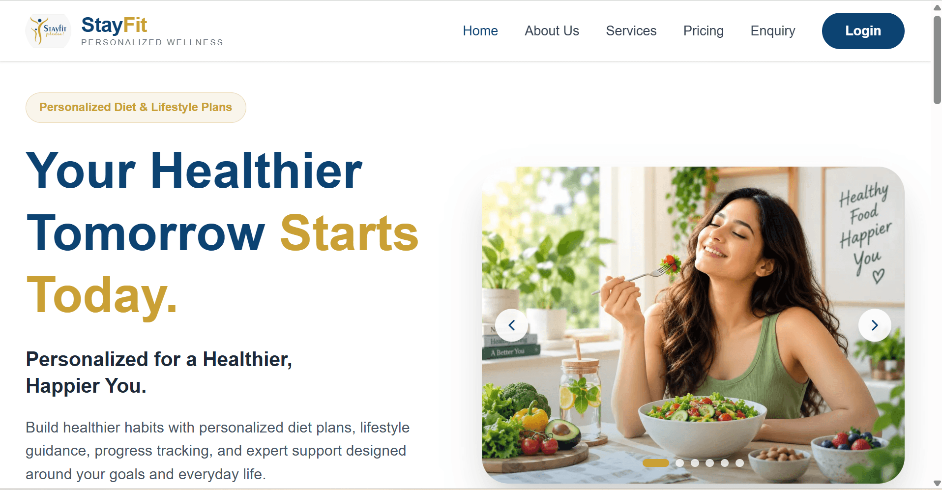 StayFit – Personalized Diet & Lifestyle Management System